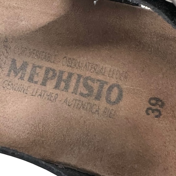 Mephisto Bayton Animal Print 2 Tone Comfort Wedge Leather Sandals Women’s 39 - Picture 13 of 13